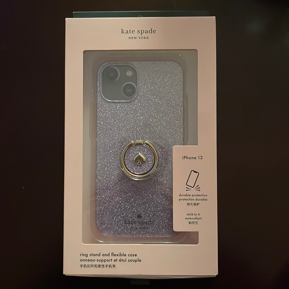 BRANDNEWLavenderGlitter KateSpade IPhone13Case withKateSpade popsocket included